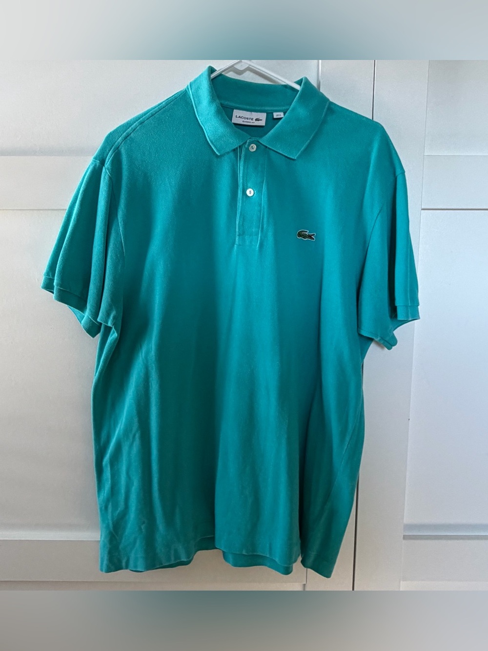 Lacoste men’s teal aqua polo shirt XL turquoise